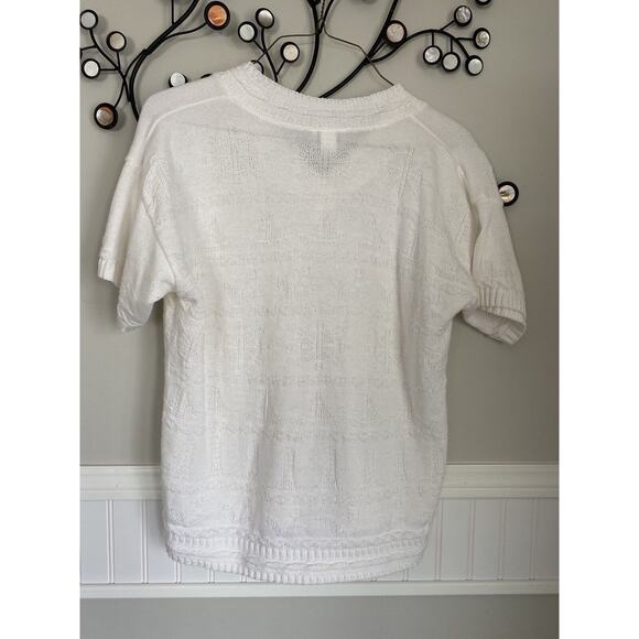 Keneth too! Made in U.S.A. Pullover white Short lantern sleeve L - Picture 3 of 6